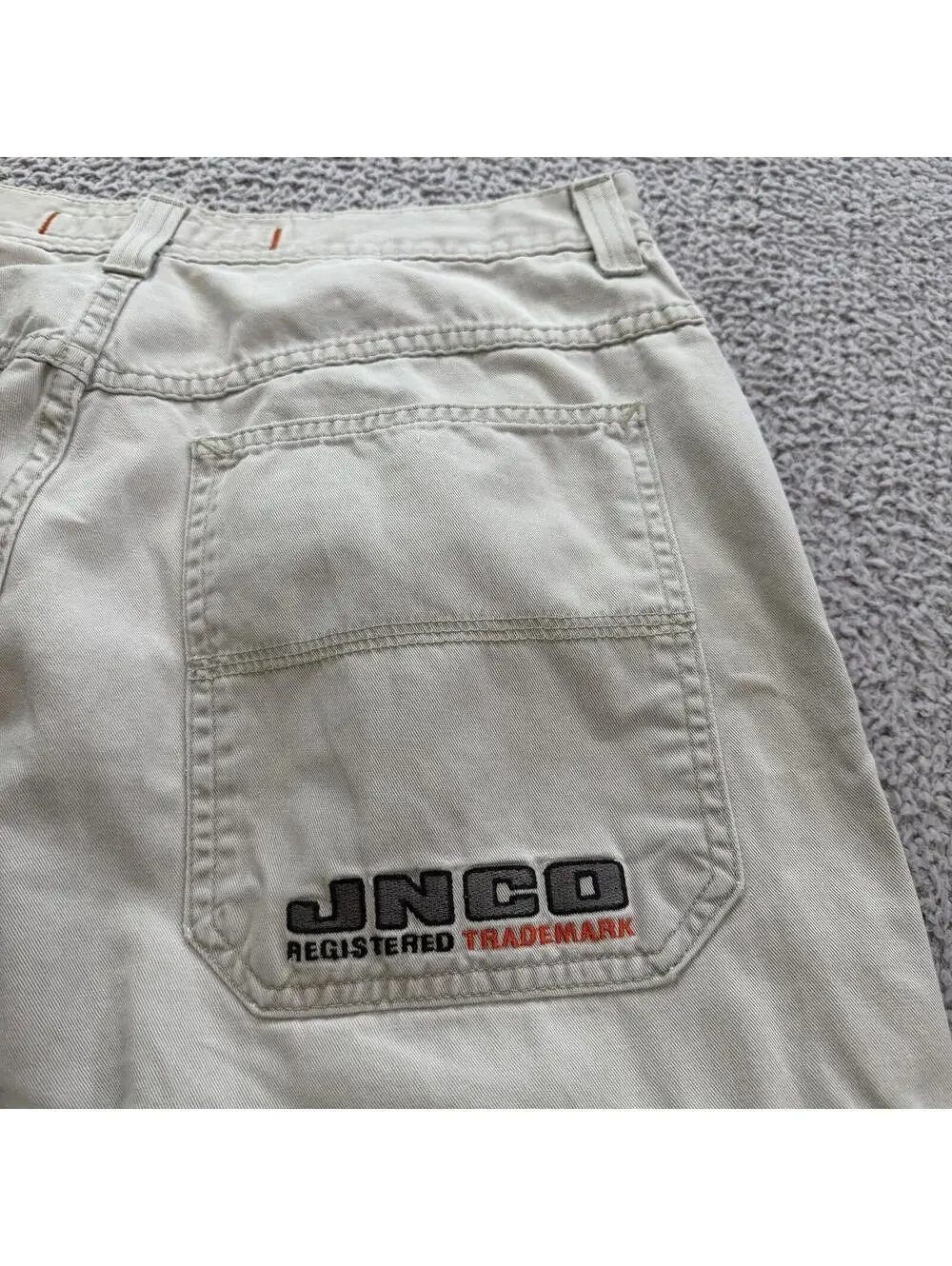 Vintage JNCO Jeans J375T Khaki Cargo Pants Made In USA 36x32 Wide Leg Y2K Skater